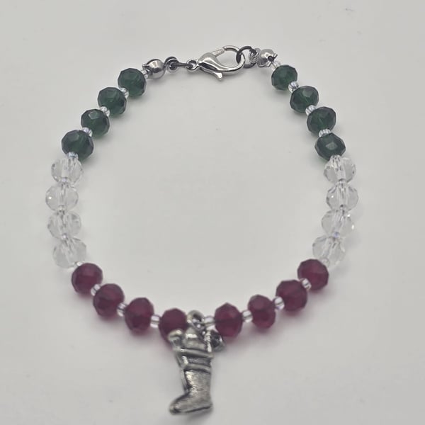 Kids Christmas Stockings charm bracelet