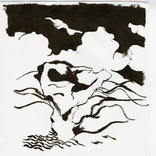 Air becomes earth, Pen on paper, available framed or unframed.
