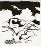 Air becomes earth, Pen on paper, available framed or unframed.