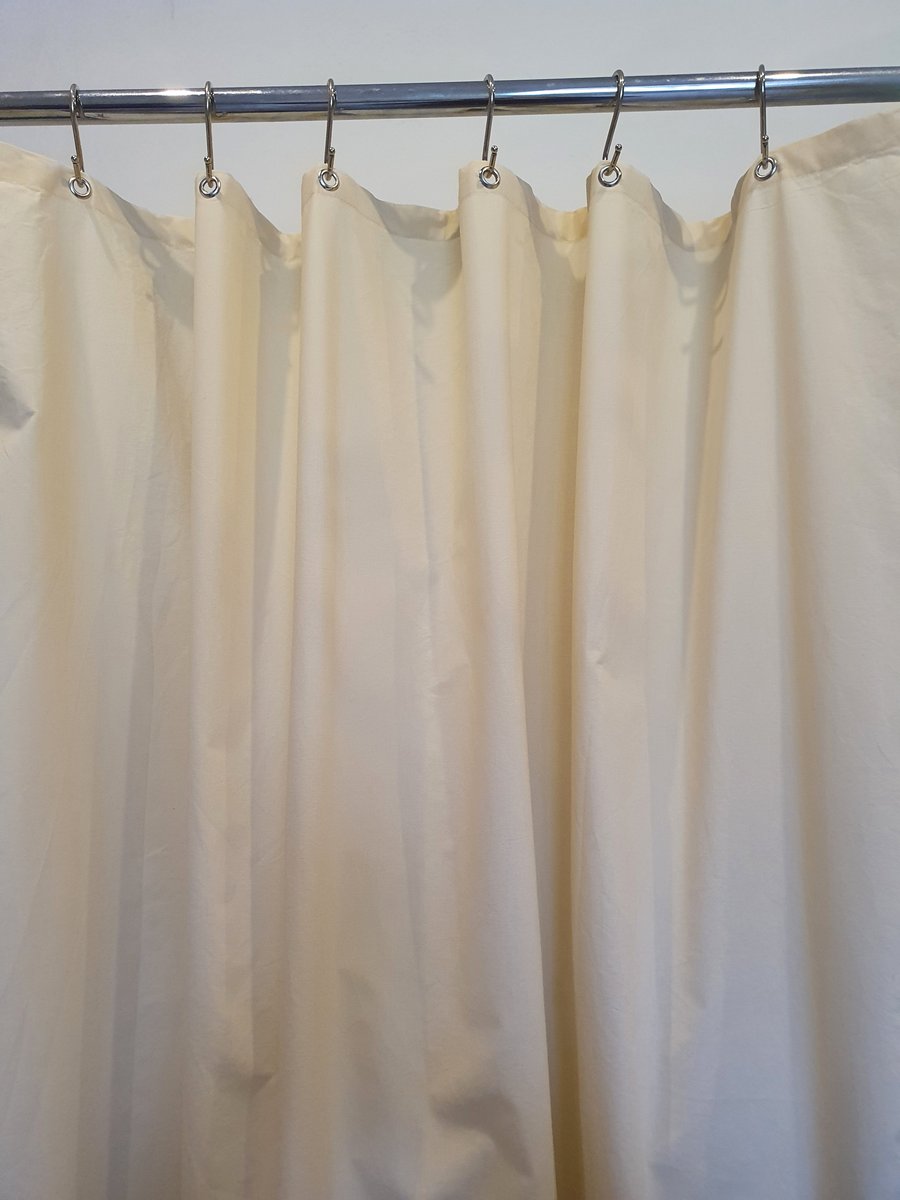 Ecru Organic Cotton Shower Curtain, washable