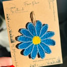 Flower Power Blue Embroidery