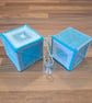Blue and white cubes, window decoration with sucker-cup attachment - Image 1