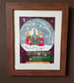 Christmas mice Carol singers in a snow globe original artwork  - Image 5