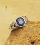 Celtic knot Kyanite ring. blue gemstone ring. UK SIZE N - Image 1
