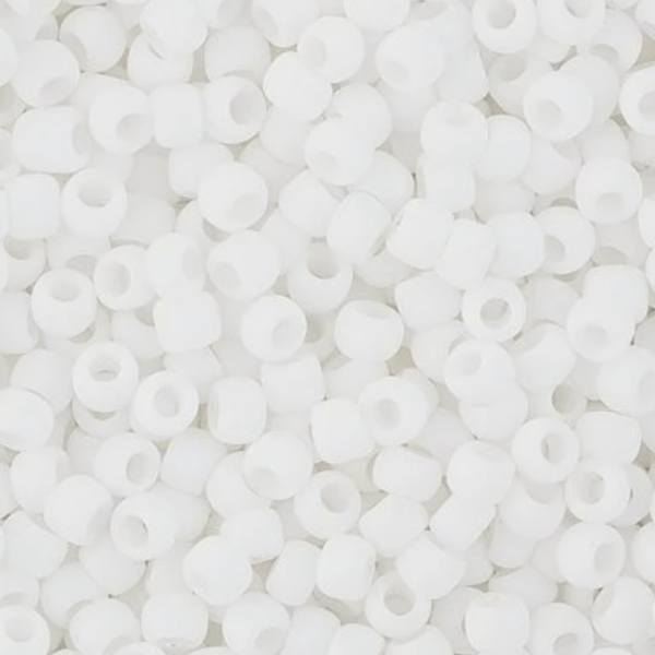 Toho Opaque Rainbow White  Round  Seed Beads, size 8 -- 10g Tube