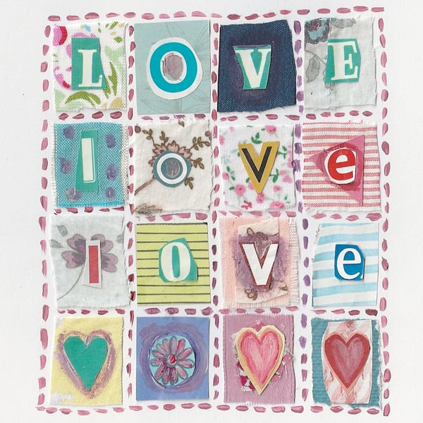 Love Squares hand made card