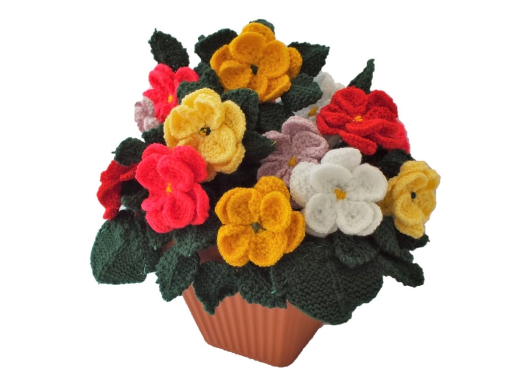 Knitting Pattern for a Burst of Dahlias.  Digital Pattern