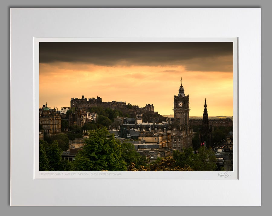 Edinburgh Castle from Calton Hill Scotland - A3 (50x40cm) Unframed Print