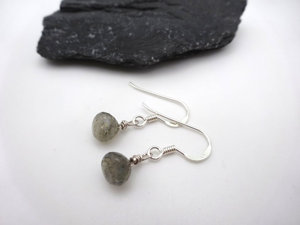 labradorite gemstone earrings, sterling silver jewellery