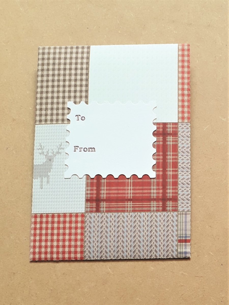 Christmas Money Envelope- Tartan and Stags