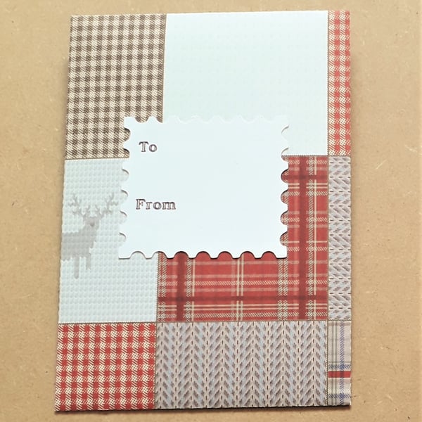 Christmas Money Envelope- Tartan and Stags