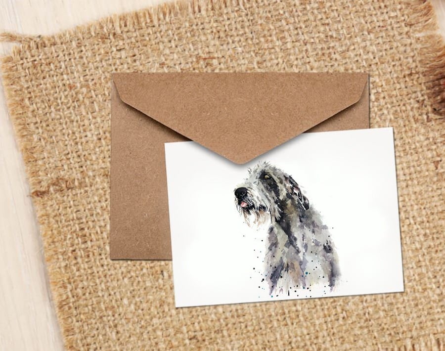 Irish Wolfhound Pensive GreetingNote Card.Irish Wolfhound Cards,Irish Wolfhound 