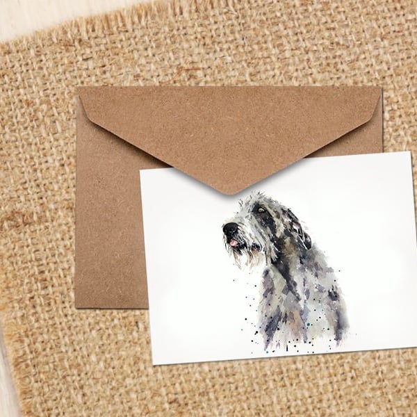 Irish Wolfhound Pensive GreetingNote Card.Irish Wolfhound Cards,Irish Wolfhound 