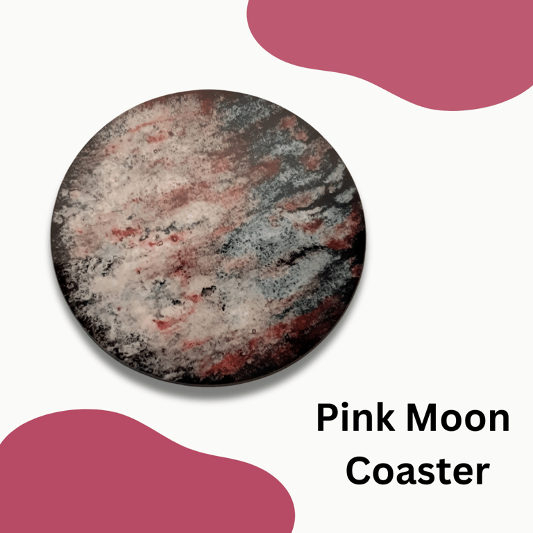 Pink Moon Coaster - from an Original Watercolour Painting