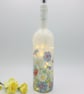 Decoupage bottle light with summer flowers - Image 1