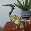 Quirky Wading Bird Fabric Soft Sculpture Decoration Ornament