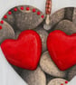 Decoupaged Wooden Hanging Heart 15cm (6 ): Pebbles design - Image 5