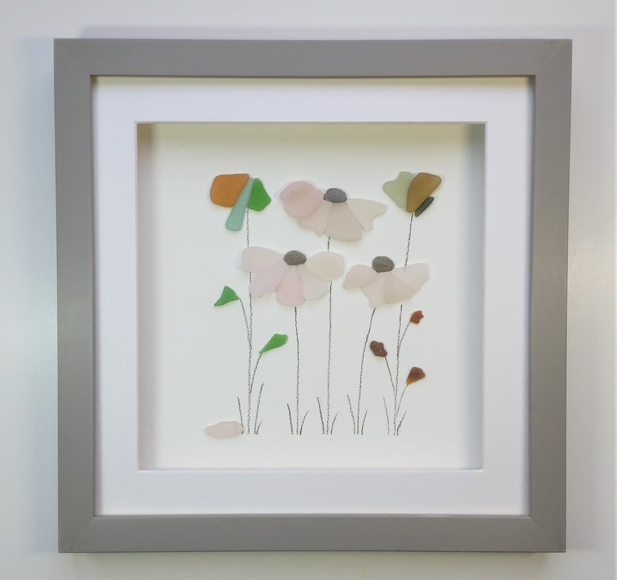 Sea Glass Flowers, Unusual Gifts for Her, Made in Cornwall