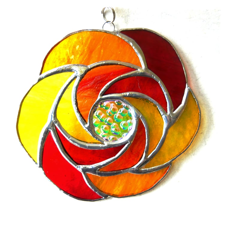 Heat Waves Stained Glass Suncatcher 002