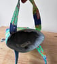 Summer Sale - Patchwork bag - with handle - in blues and greens - Image 5