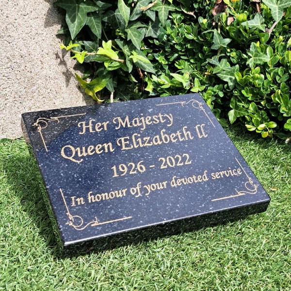 Queen's Memorial Commemorative Marker, HRH Queen's Memorial Remembrance Plaque