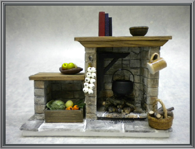 1:12th Dolls House Fireplace Cottage Tudor Medieval 