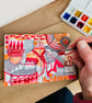 Hand Bound A7 Watercolour Sketchbook with Coptic Stitch Exposed Spine. - Image 9