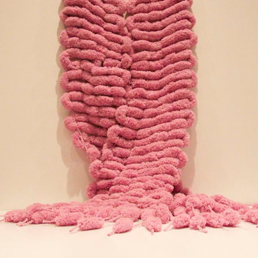 Dusky pink snowball scarf