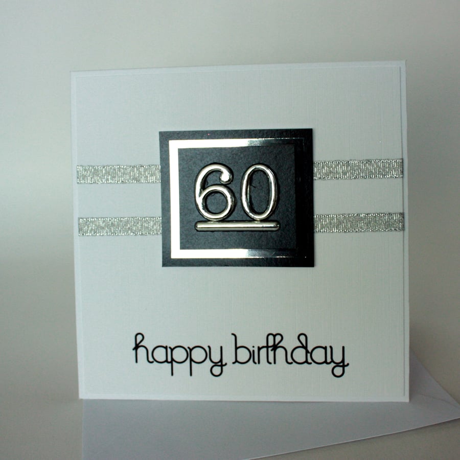 Silver and Black 60th Birthday card