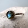 Sterling silver and labradorite ring size O to P