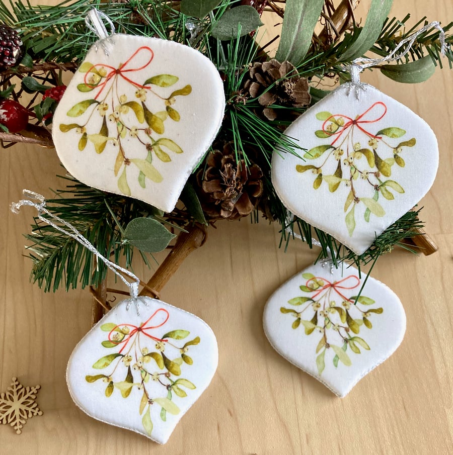 Designer Hand Crafted Mistletoe Baubles