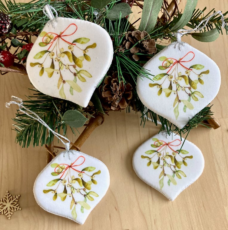 Designer Hand Crafted Mistletoe Baubles