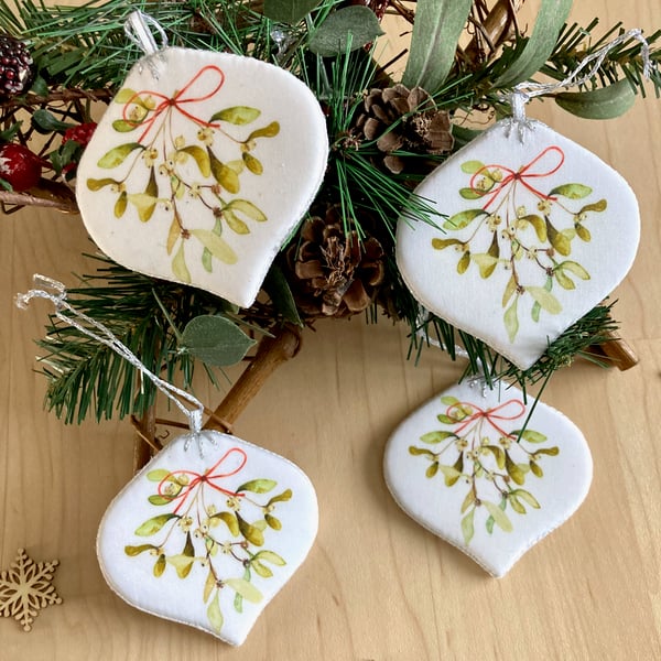 Designer Hand Crafted Mistletoe Baubles