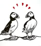 Puffin Lino Printed card  - Image 2