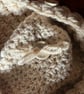 A Fawn, Beige, Wheat Coloured Cosy Crocheted Beanie Hat with detachable Pom-Pom - Image 4