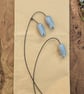 Ceramic Bluebell Flowers, Wired for Arranging, Two stems (Three Flowers) in Blue - Image 2