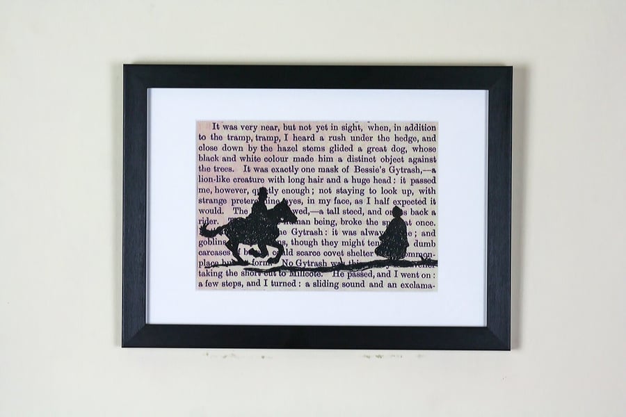Classic Literature - Jane Eyre Silhouette Framed Large Embroidery Illustration