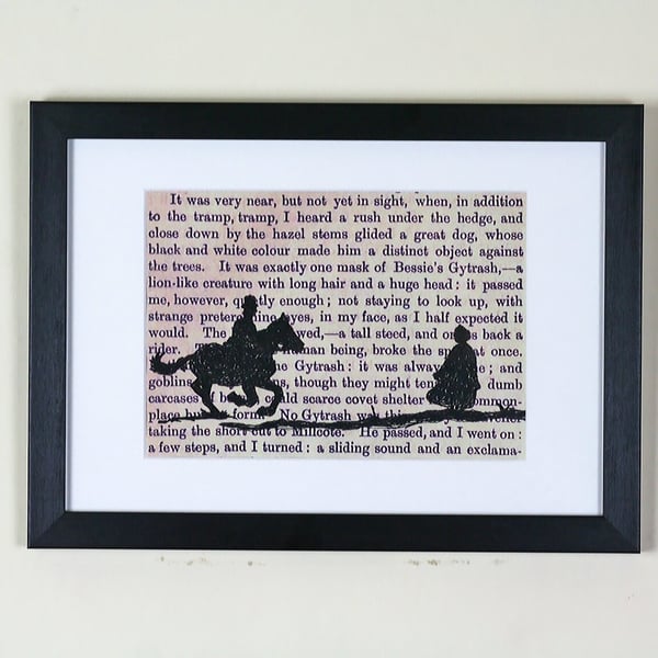 Classic Literature - Jane Eyre Silhouette Framed Large Embroidery Illustration