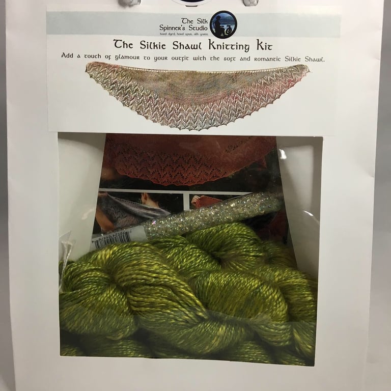 Silk Shawl Knitting Kit 'The Silkie Shawl' Colour: Chartreuse