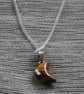 Crescent Pendant Gemstone on Silver Chain - Image 1