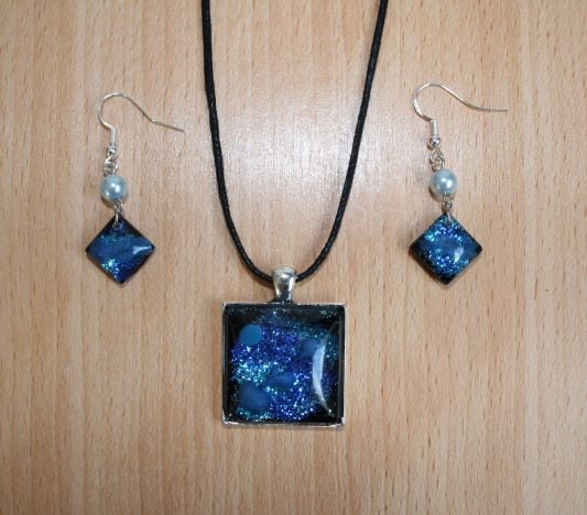Blue Square Pendant