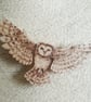 Pyrography barn owl brooch - Image 2