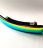 Handmade Golden Rainbow Iridescent Dichroic Fused Glass Hair Barrette - Image 4