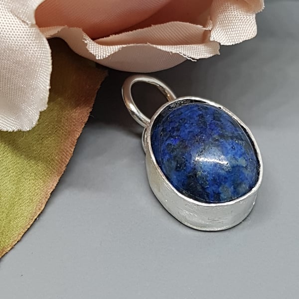 Sterling Silver Lapis Lazuli Pendant - Handmade