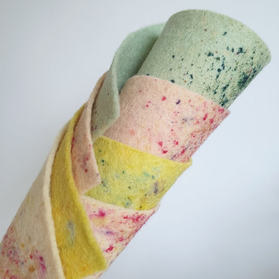 Naturally Dyed Wool Felt Sheets - Pack of 4 medium Sprite