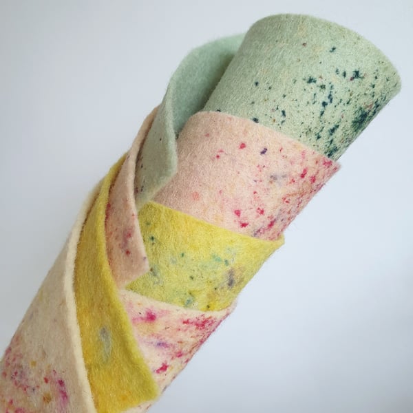 Naturally Dyed Wool Felt Sheets - Pack of 4 medium Sprite