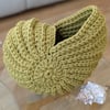 Seconds Sunday, large ammonite basket, crochet shell, home decor, plant display