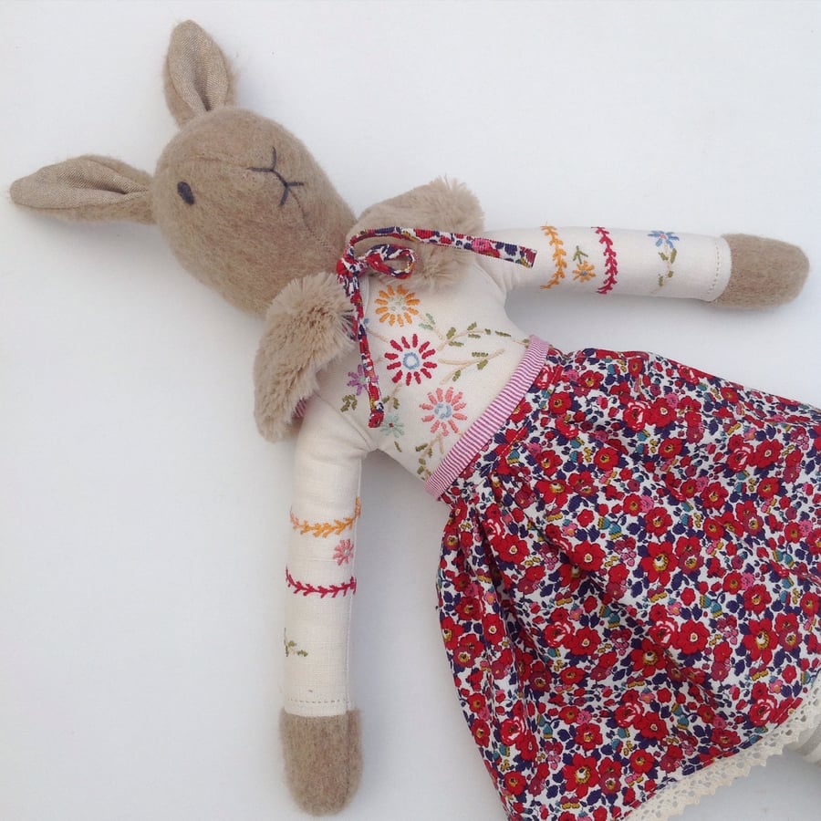 Reserved for Lisa - Vintage Embroidered Mrs Rabbit
