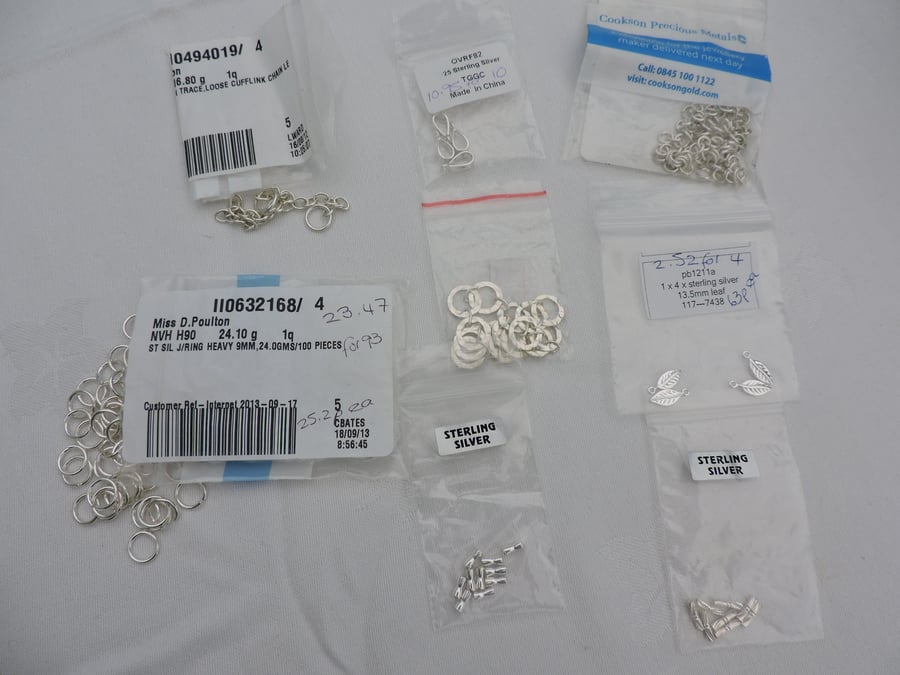 Mixed Lot of Sterling Silver Jewellery Findings