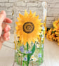 Glass Jug Hand painted with Sunflowers - Image 9